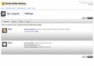 Norton Backup Online screenshot